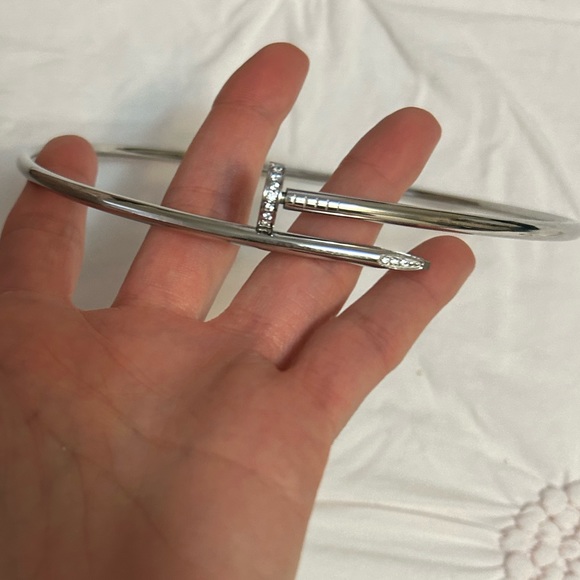 Silver clou necklace / choker - Picture 6 of 9